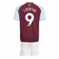 Aston Villa Jhon Duran #9 Hjemmebanesæt Børn 2024-25 Kortærmet (+ Korte bukser)